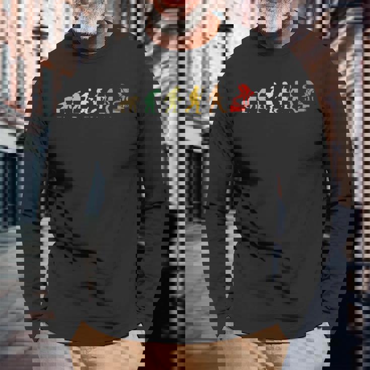 ヴィンテージ スイム レトロ スイミング 進化 面白いスイマー 長袖Tシャツ 高齢者への贈り物