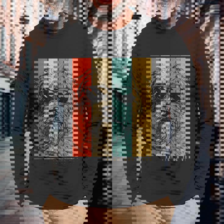 ヴィンテージ ノーフォークテリア 犬 ママ パパ キッズ メンズ レディース 長袖Tシャツ 高齢者への贈り物