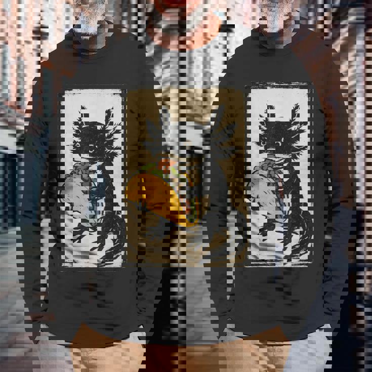 ヴィンテージ リノカット Axolotl タコサラマンダー 民芸品 長袖Tシャツ 高齢者への贈り物