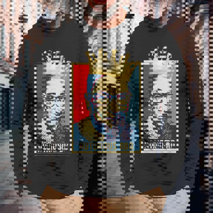 ヴィンテージ・ノトーリアス Rbg-ルース・ベイダー・ギンズバーグ・コート 長袖Tシャツ 高齢者への贈り物