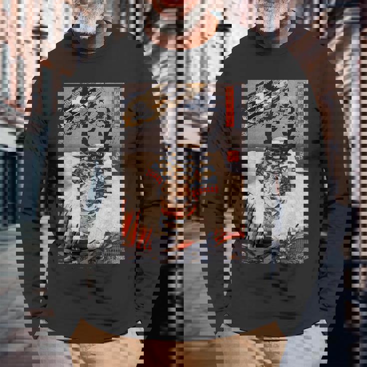 ヴィンテージ日本アート 歌川戦士武田信玄 武田信玄 長袖Tシャツ 高齢者への贈り物