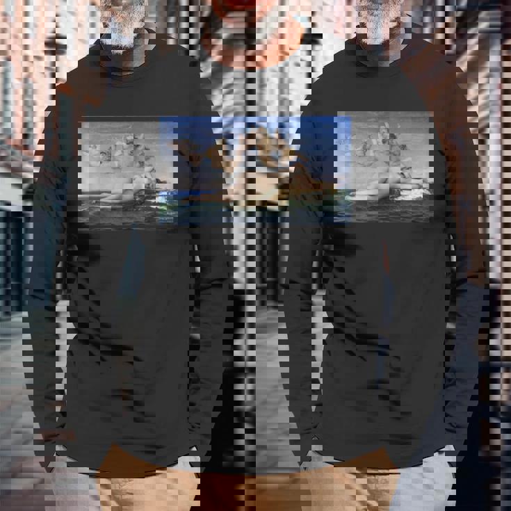 ヴィーナスの誕生アレクサンドルカバネルキリスト教の宗教画 長袖Tシャツ 高齢者への贈り物