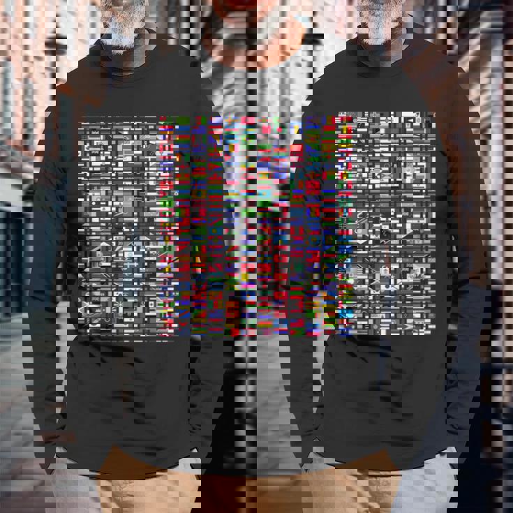 世界の国旗国際287 長袖Tシャツ 高齢者への贈り物