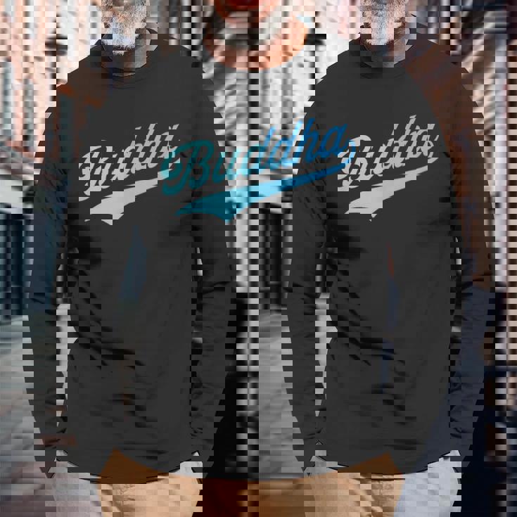 仏仏教 Buddha 長袖Tシャツ 高齢者への贈り物