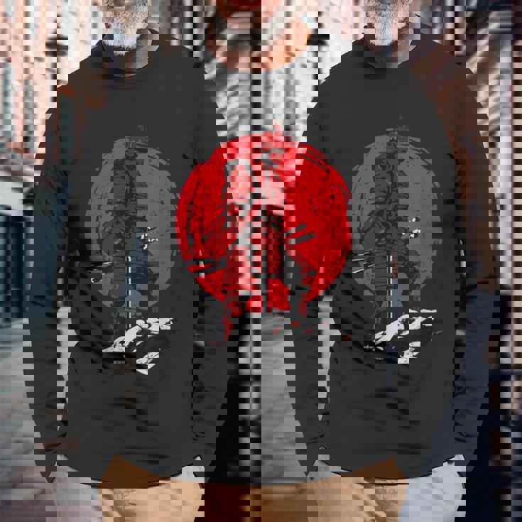 侍 戦国武将 武士道 サムライ 東京 ジャパン カタナ 長袖Tシャツ 高齢者への贈り物