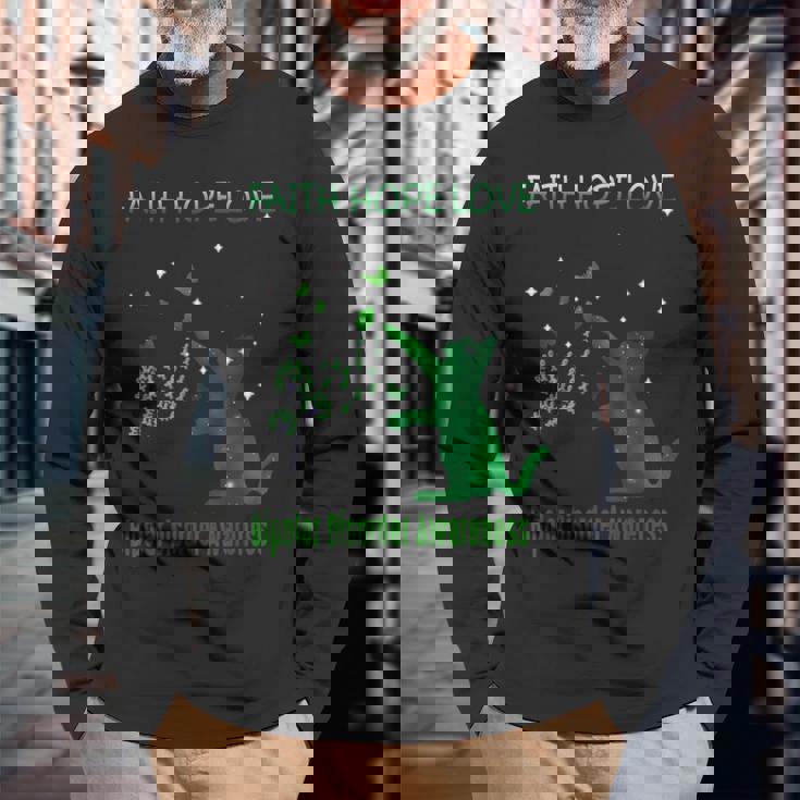 信仰希望愛双極性障害認識 長袖Tシャツ 高齢者への贈り物