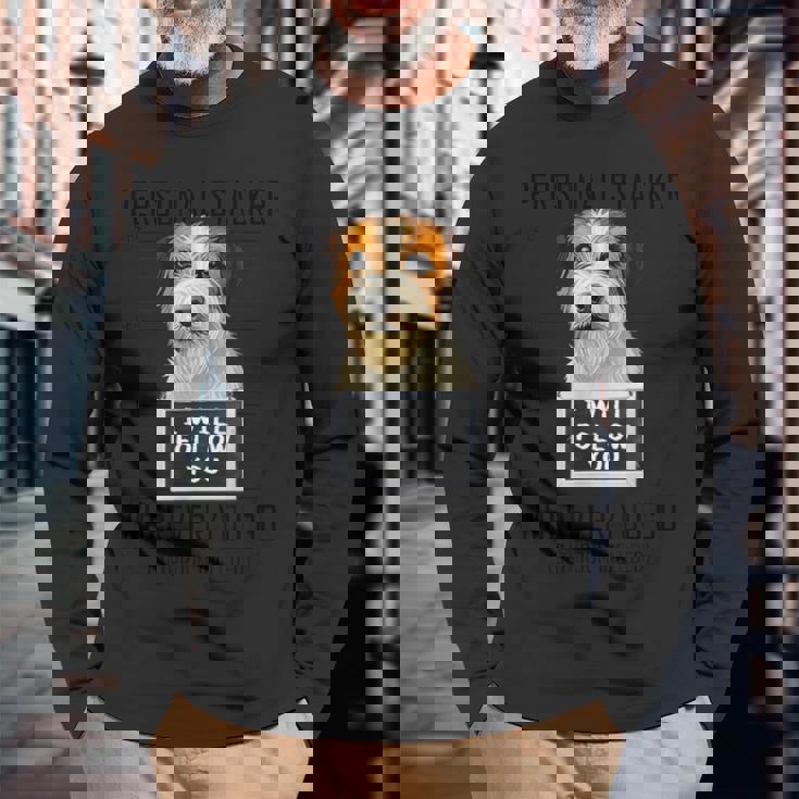 個人ストーカー 犬 ジャック・ラッセル・テリア I Will Follow You 長袖Tシャツ 高齢者への贈り物