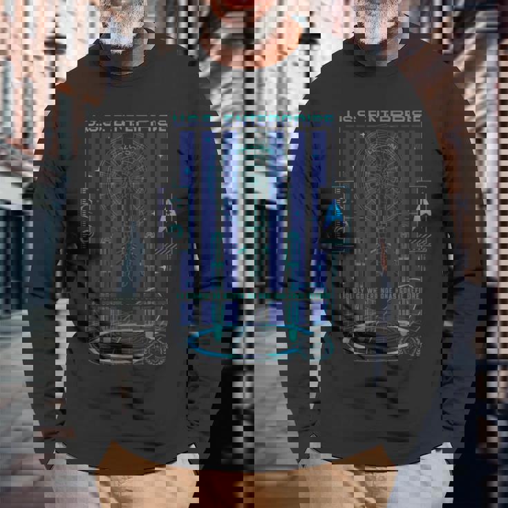 公式スタートレック UsSエンタープライズ 長袖Tシャツ 高齢者への贈り物