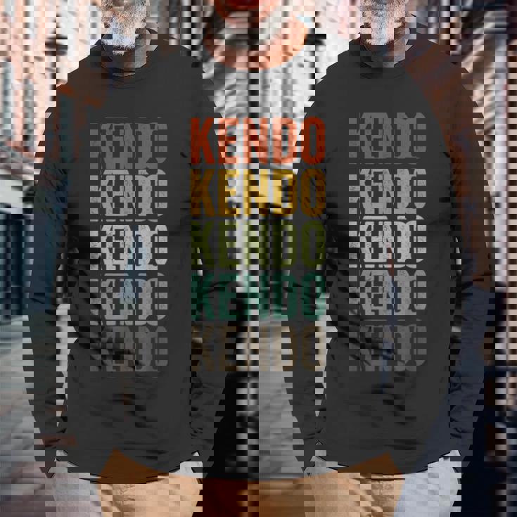 剣道スポーツレトロ 長袖Tシャツ 高齢者への贈り物