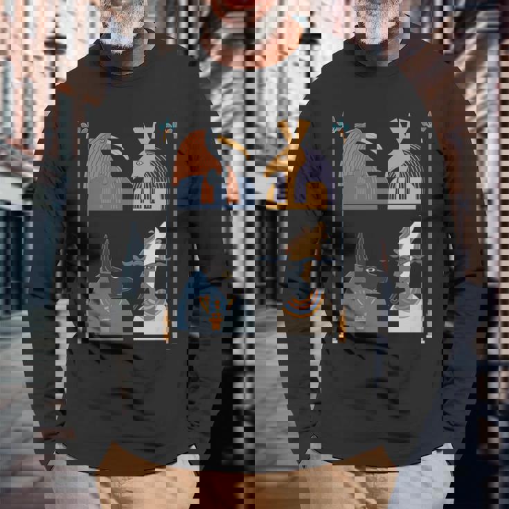古代エジプトの神々 ファラオ神話 エジプトのピラミッド 長袖tシャツ 長袖Tシャツ 高齢者への贈り物