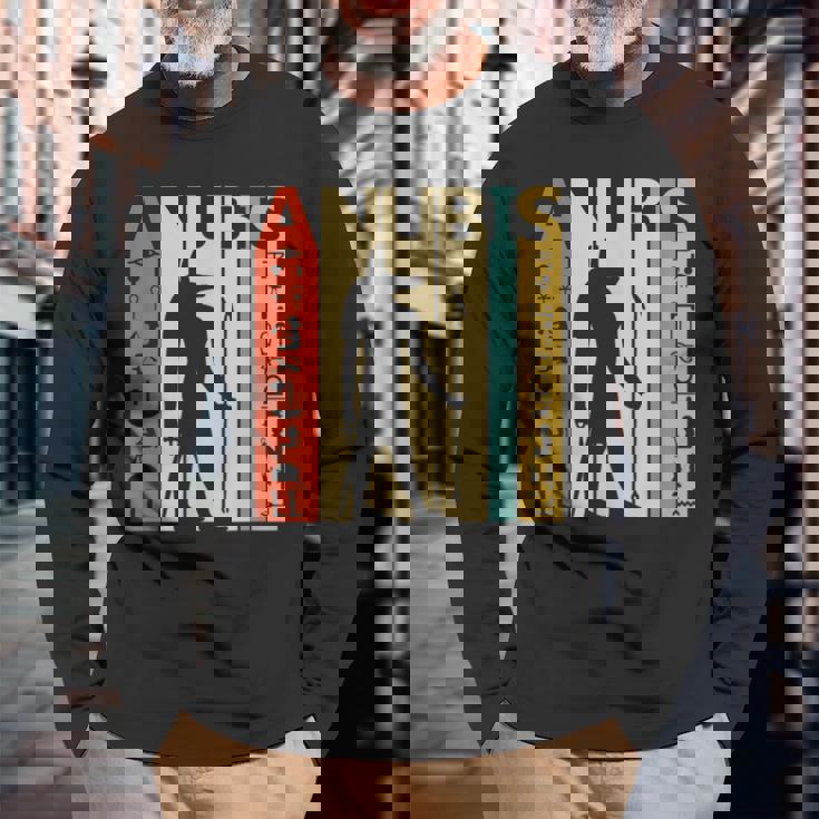 古代エジプト神アヌビスtシャツ ヒエログリフシャツギフト 長袖Tシャツ 高齢者への贈り物