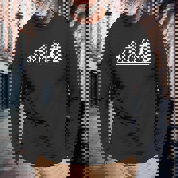 合気道 進化 男性 面白い 合気道 長袖Tシャツ 高齢者への贈り物