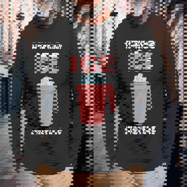 唯一の良い氷は病院の氷 長袖tシャツ 長袖Tシャツ 高齢者への贈り物