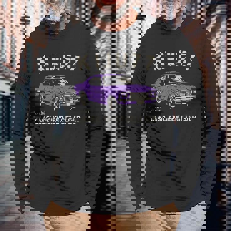 喜寿祝い 車好き お父さん 男性 クラシックカー 77歳 Classic Never Gets Old 長袖tシャツ 長袖Tシャツ 高齢者への贈り物