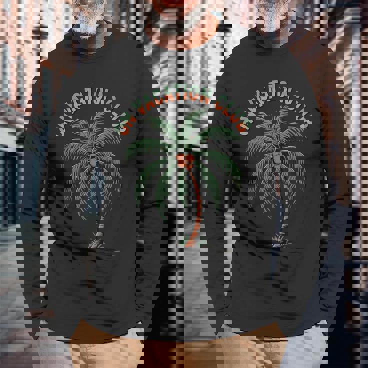 夏ビーチフェスティバル休暇夏休み Onacation Club 長袖Tシャツ 高齢者への贈り物