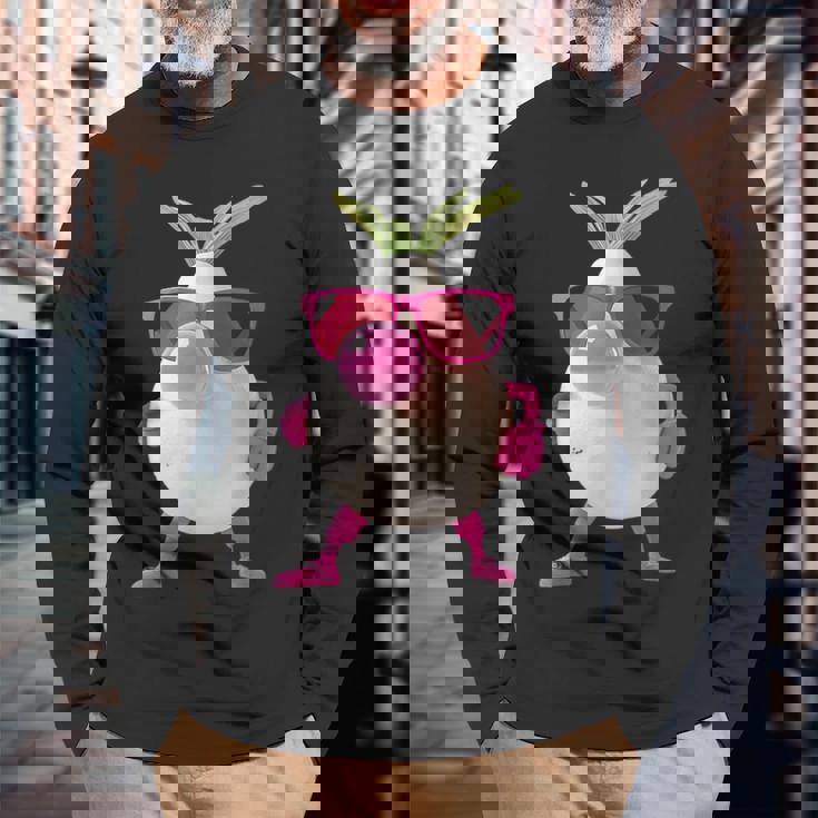 大根チューインガム 長袖Tシャツ 高齢者への贈り物