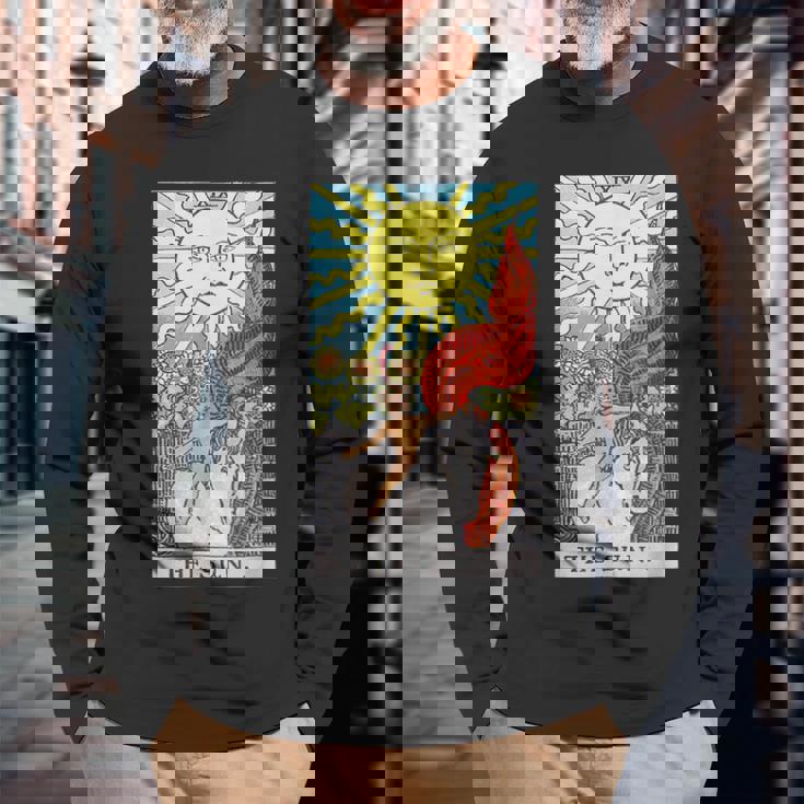 太陽のタロットカード 長袖Tシャツ 高齢者への贈り物