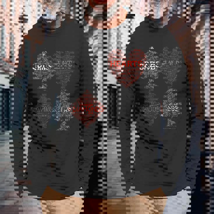 契約橋条件入札 重複カードゲーム Wordart 長袖Tシャツ 高齢者への贈り物