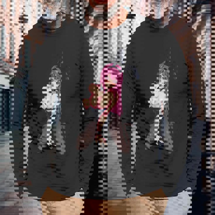 完璧なかわいい日本のアニメとマンガのカワイイバニーガール 長袖Tシャツ 高齢者への贈り物