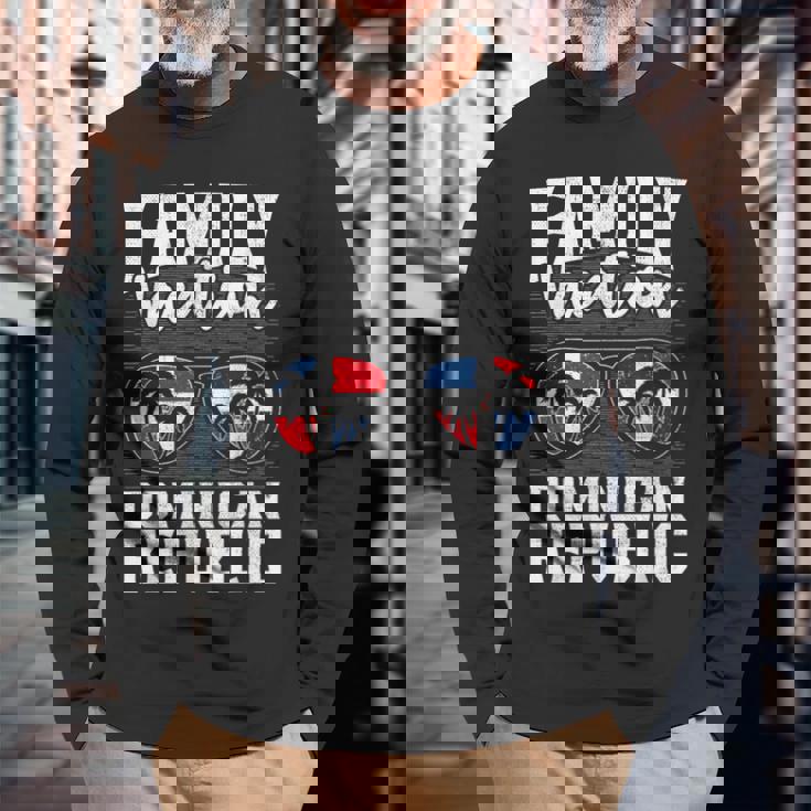 家族旅行 ドミニカ共和国 休日 バケーション トリップ ドミニカ共和国 長袖Tシャツ 高齢者への贈り物