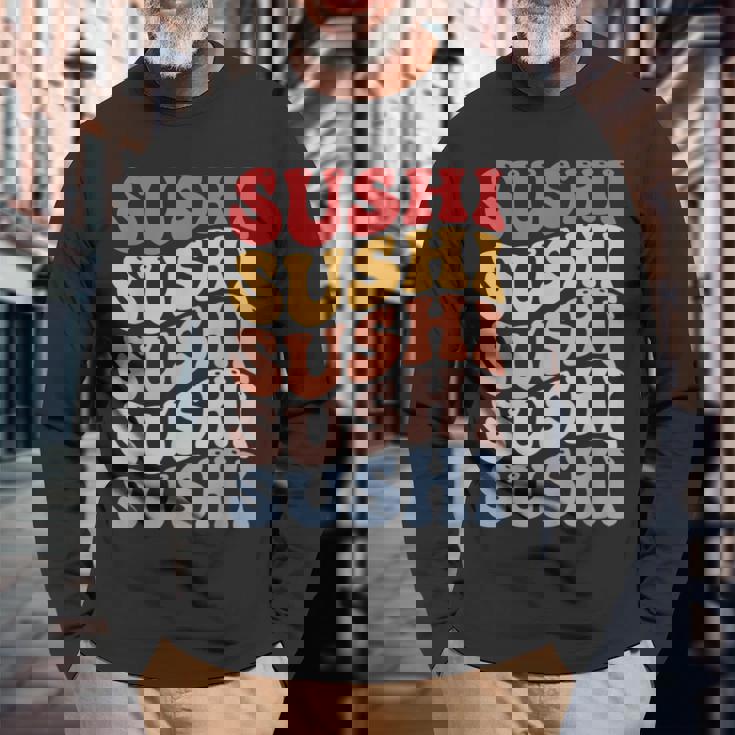 寿司 和食 グルービー 長袖Tシャツ 高齢者への贈り物