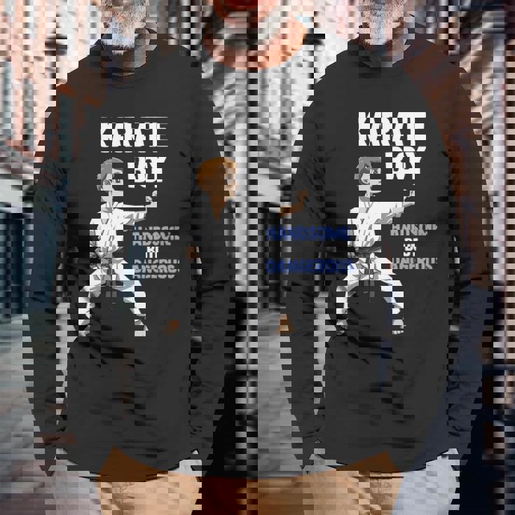 少年空手 キッズ空手ファイター格闘技 長袖tシャツ 長袖Tシャツ 高齢者への贈り物