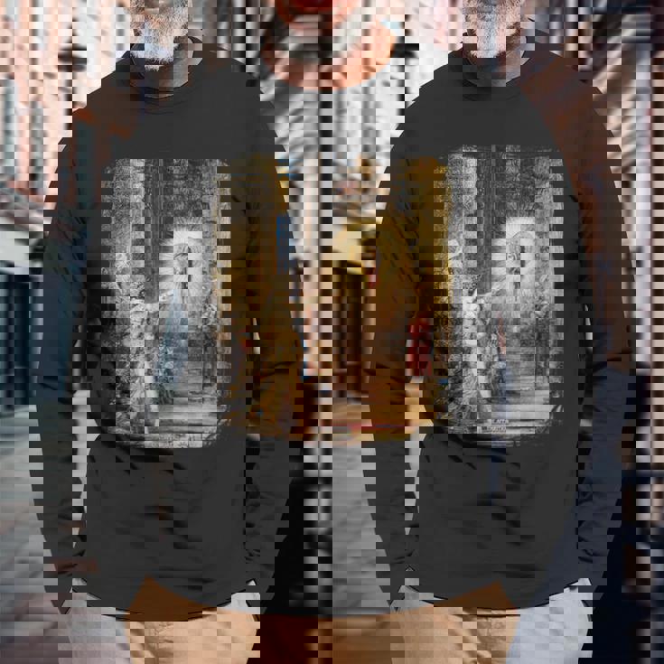 幻影ギュスターヴ・モロー不気味なホラー絵画アート 長袖Tシャツ 高齢者への贈り物