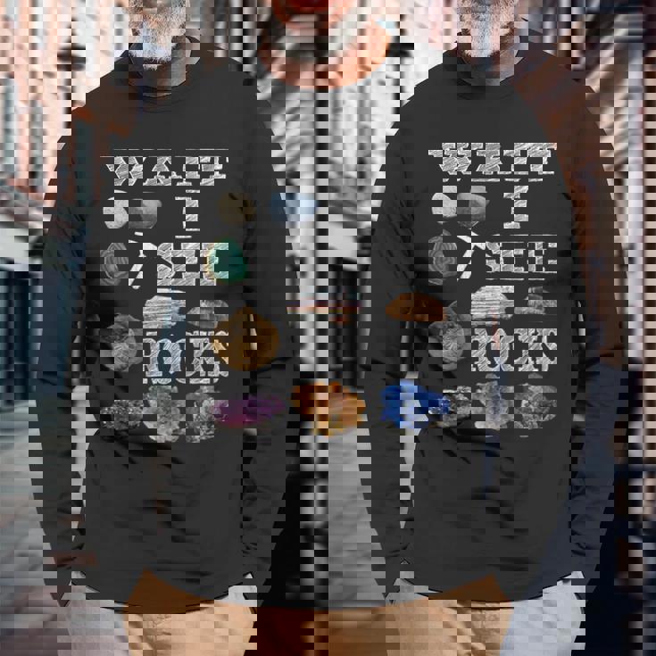 待って、Iee Rocks Rockhound Geology Rock Collection 長袖Tシャツ 高齢者への贈り物