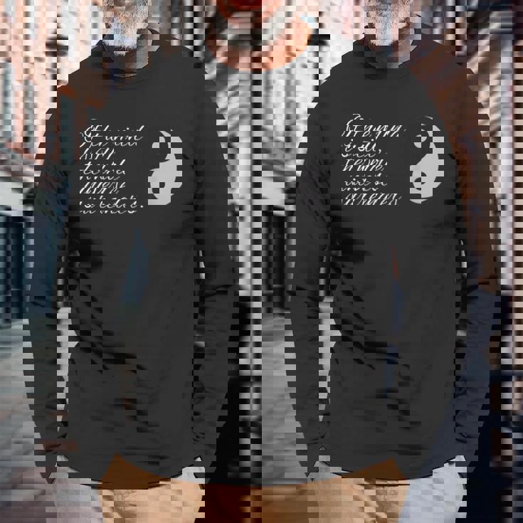 心が静まっていれば、宇宙全体が老子に降伏する 長袖Tシャツ 高齢者への贈り物