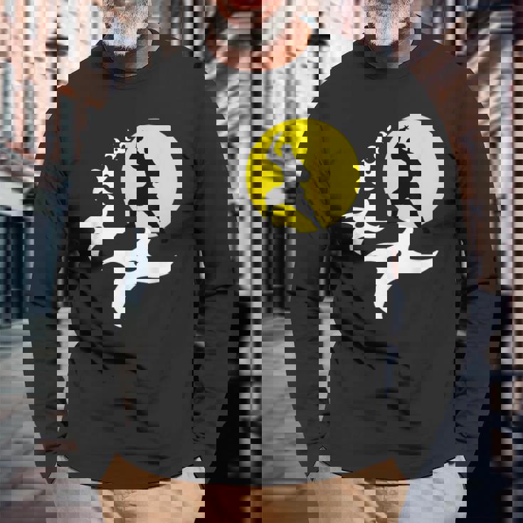 忍者訓練道場tシャツ 黒手裏剣ライトtシャツ 長袖Tシャツ 高齢者への贈り物