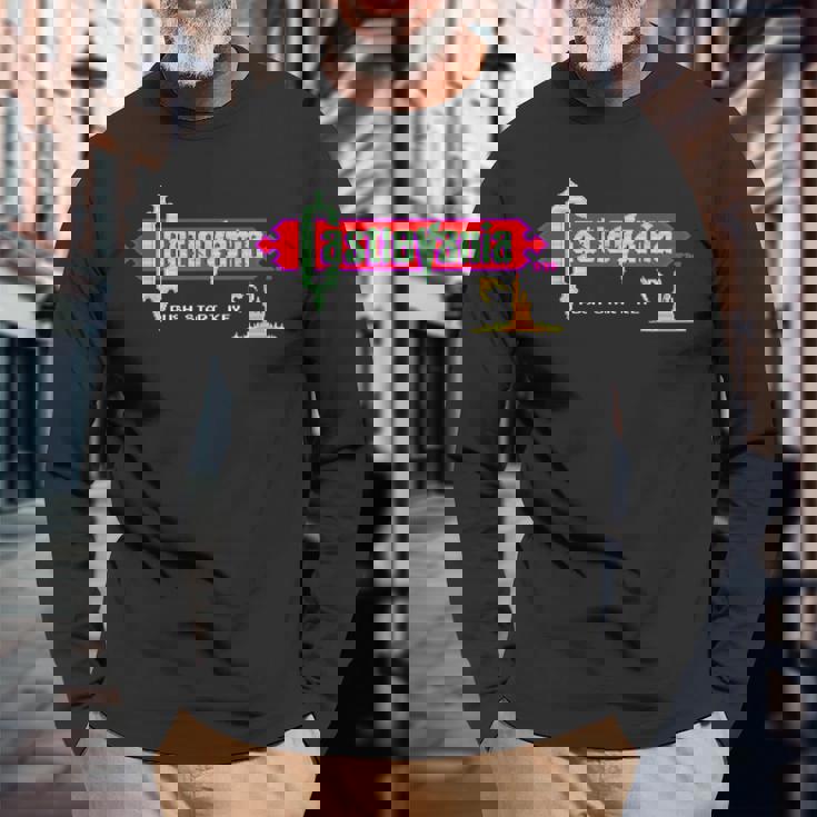 悪魔城ドラキュラ タイトル画面 レトロ ゲーム 城 壮大な冒険 長袖Tシャツ 高齢者への贈り物