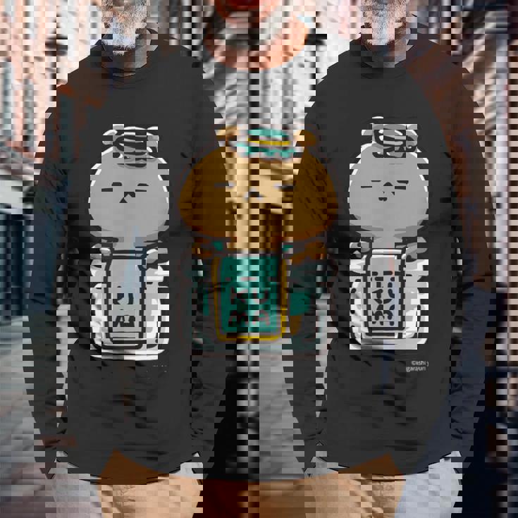 愛しすぎて大好きすぎる。ペアデザインくまジャム ダークカラー 長袖Tシャツ 高齢者への贈り物