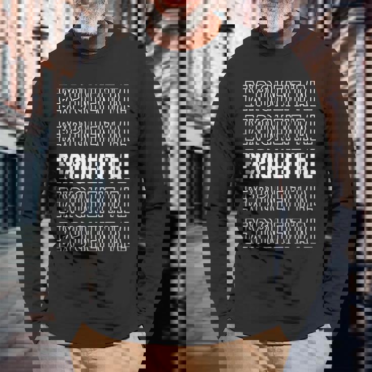 指数関数 長袖Tシャツ 高齢者への贈り物