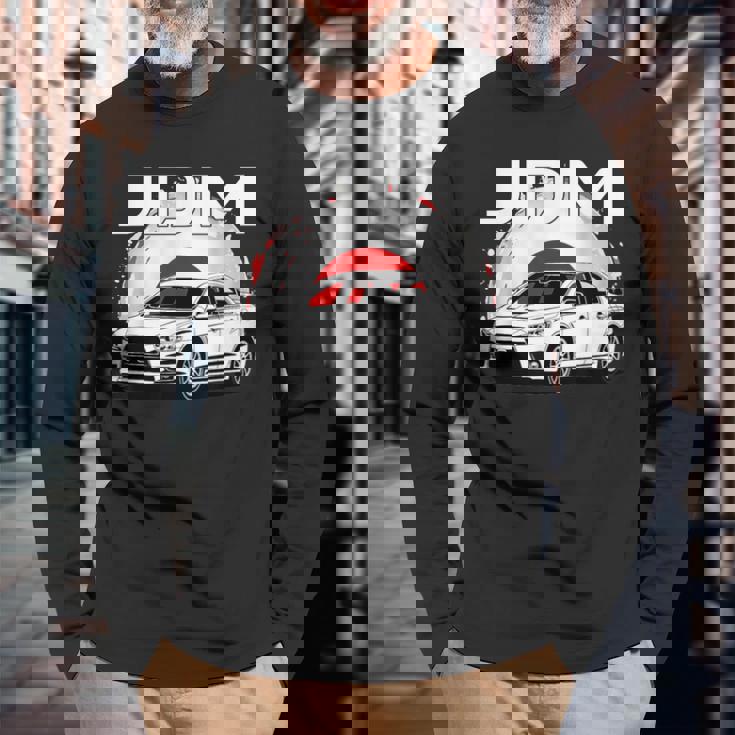 日の丸ラリーカー。日本国内市場の車。 Jdm 長袖Tシャツ 高齢者への贈り物