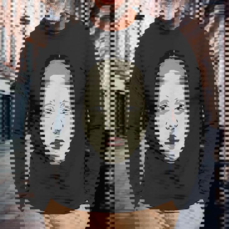 日本の能面 若女や若い女 長袖Tシャツ 高齢者への贈り物