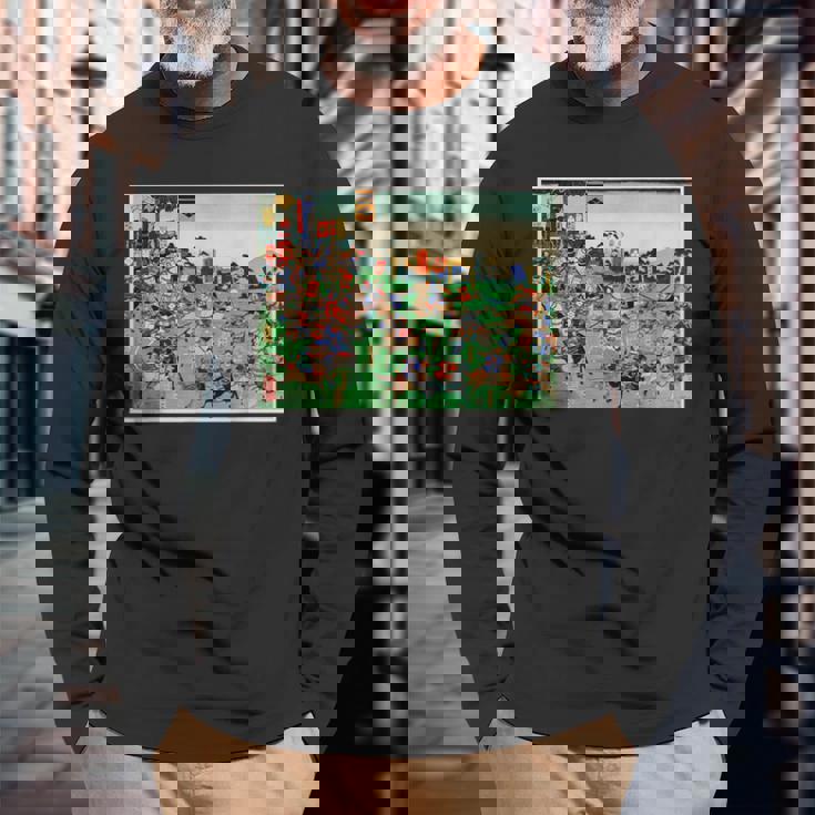 日本レトロアート 歌川国吉 2陸軍の戦い 長袖Tシャツ 高齢者への贈り物