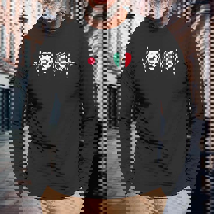 日本・メキシコ メキシコ国旗フラッグ 長袖Tシャツ 高齢者への贈り物