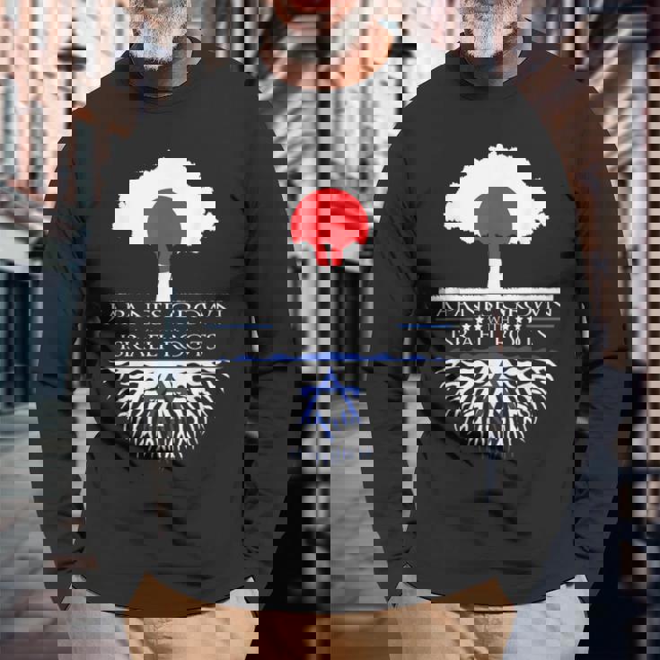 日本人が育てたイスラエルのルーツ 日本 イスラエル ユダヤ人移民 長袖Tシャツ 高齢者への贈り物