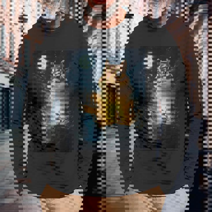 月に吠えるシマリス ヴィンテージ 面白いシマリス 長袖Tシャツ 高齢者への贈り物