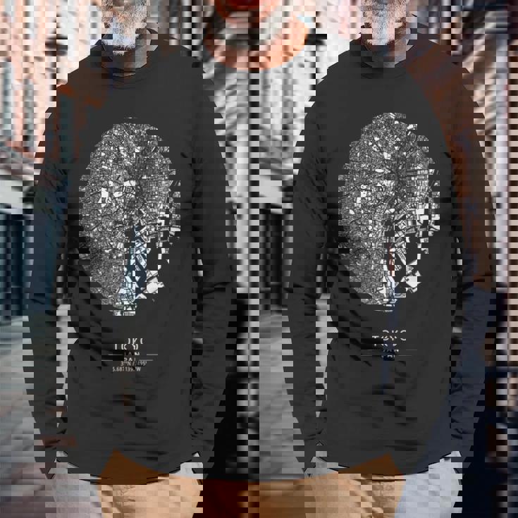 東京都市地図 長袖Tシャツ 高齢者への贈り物