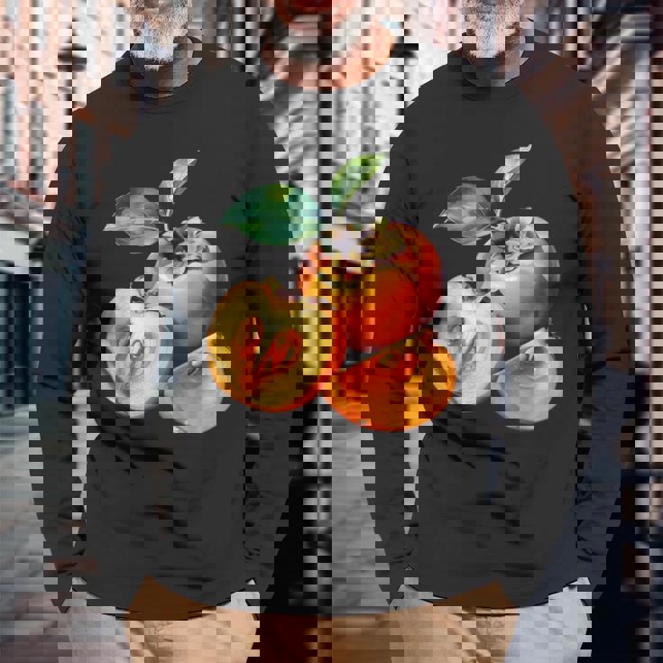 柿 長袖Tシャツ 高齢者への贈り物