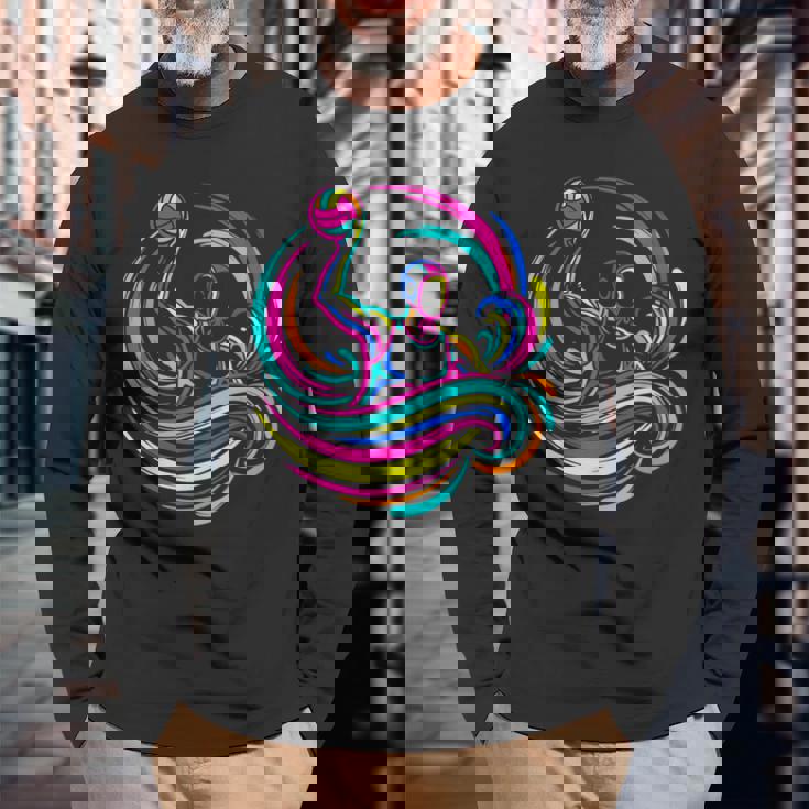 水球選手 スチームウェーブ 長袖Tシャツ 高齢者への贈り物