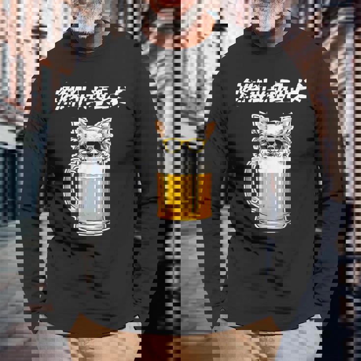 燃料は酒 チワワ グッズ 犬 おもしろ 面白い ネタ 笑える 飲み会 長袖Tシャツ 高齢者への贈り物