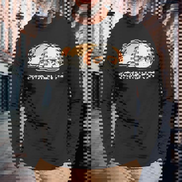 犬のために働いてます シーズー ゆるかわ犬イラスト 長袖Tシャツ 高齢者への贈り物