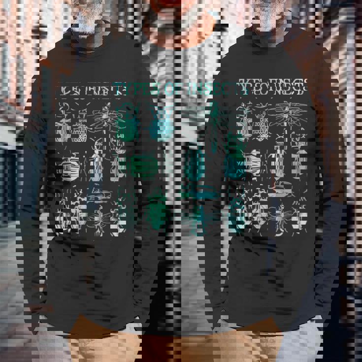 生物学 甲虫の種類 昆虫愛好家 長袖Tシャツ 高齢者への贈り物