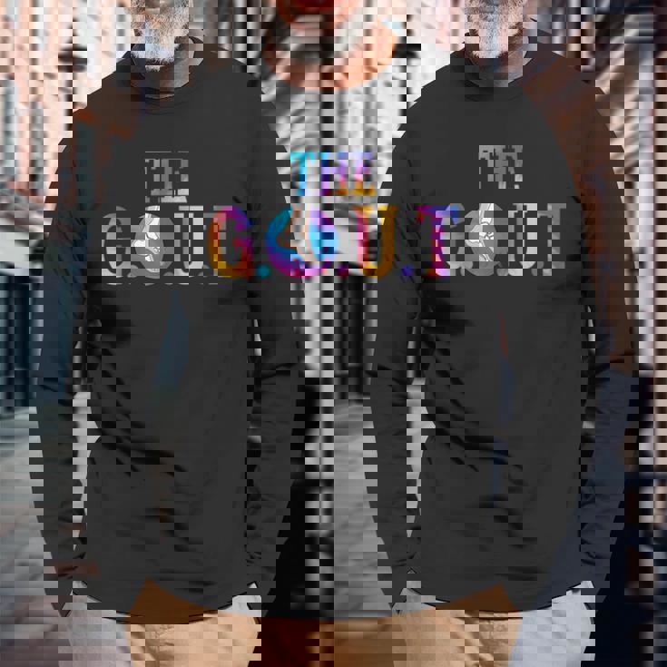 痛風戦士 炎症性関節炎啓発 ポダグラ痛風 長袖Tシャツ 高齢者への贈り物