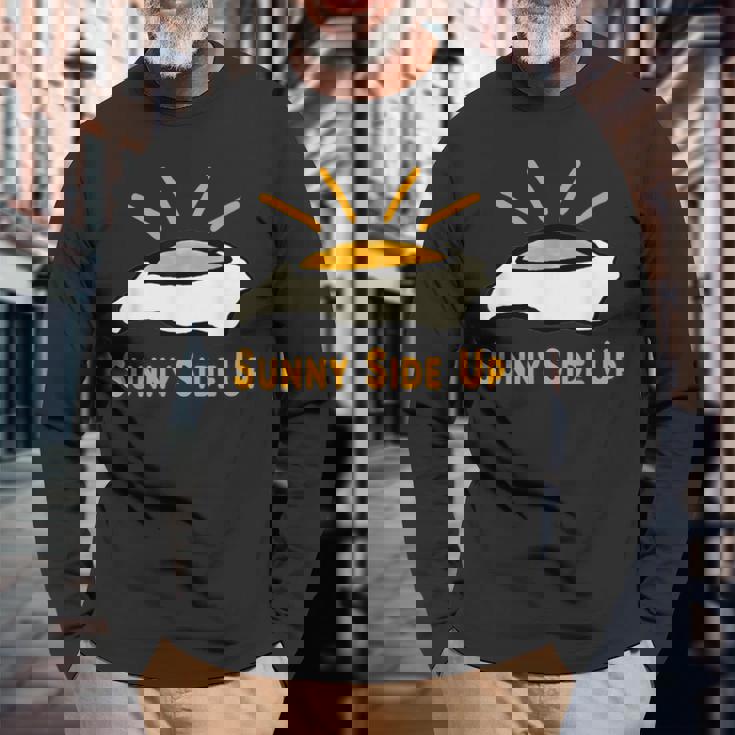 目玉焼き サニーサイドアップ 長袖Tシャツ 高齢者への贈り物