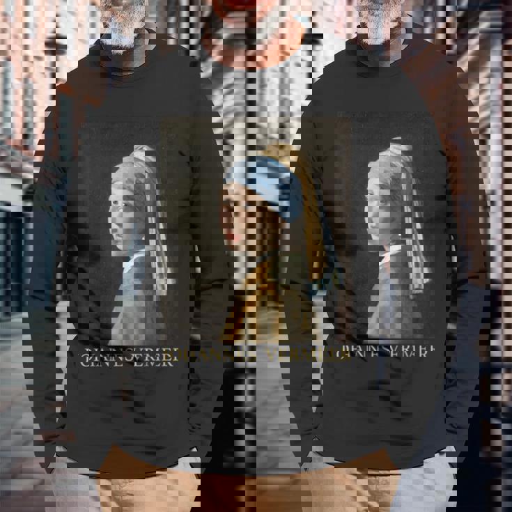 真珠の耳飾りの少女／フェルメール（記名）【世界の名画】Johannesermeer 美術館アート 長袖Tシャツ 高齢者への贈り物