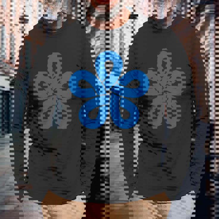 福岡県特殊旗 シンボル 日本 九州 長袖Tシャツ 高齢者への贈り物