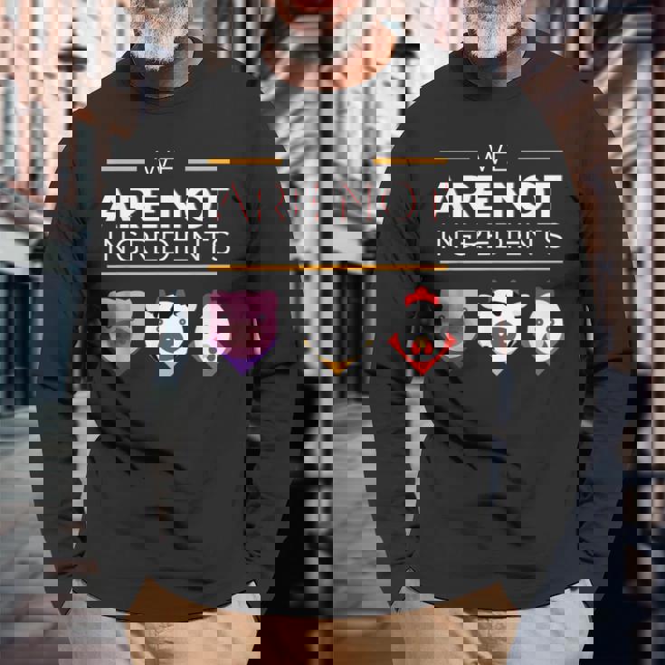 私たちは食材ではありませんビーガン、動物の権利 長袖Tシャツ 高齢者への贈り物